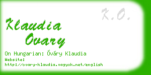 klaudia ovary business card